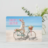 Happy Easter Hilton Head Island Bicycle on Beach シーズンカード (スタンド正面)