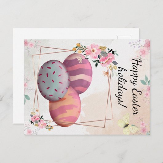 Happy Easter holidays  ポストカード (正面/裏面)