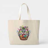 Happy Easter - Hoppy Easter Tote Bag ラージトートバッグ (裏面)