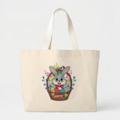 Happy Easter - Hoppy Easter Tote Bag ラージトートバッグ (正面)