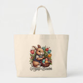Happy Easter -Hoppy Easter Tote Bag ラージトートバッグ (正面)