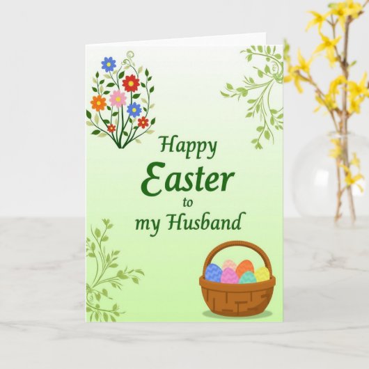 Happy Easter Husband Card カード (黄色い花)