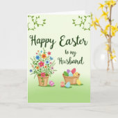 Happy Easter Husband Greeting Card カード (黄色い花)