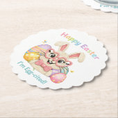 Happy Easter I'm Egg-cited Bunny  ペーパーコースター (アングル)