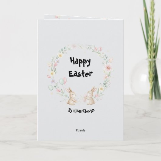 Happy Easter Kids Greeting Card 招待状 (裏面)