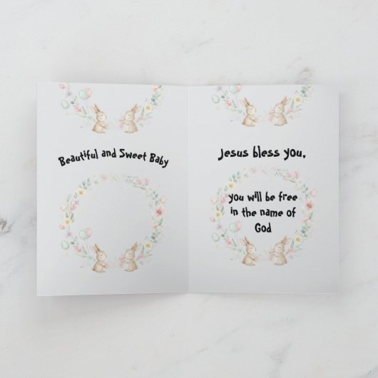 Happy Easter Kids Greeting Card 招待状 (内部)