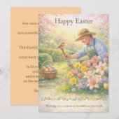 Happy Easter Landscaper Gardener Occupation シーズンカード (正面/裏面)