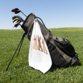 Happy Easter Leopard Bunny Coquette Bow Girl Women ゴルフタオル (グリーン)