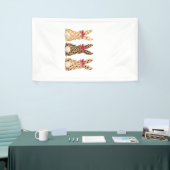 Happy Easter Leopard Bunny Coquette Bow Girl Women 横断幕 (トレードショー)