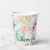 Happy Easter  - little bunny on big egg 紙コップ (正面)