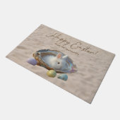 Happy Easter Lowcountry Oyster Shell and Bunny ドアマット (アングル)