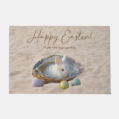 Happy Easter Lowcountry Oyster Shell and Bunny ドアマット (正面)
