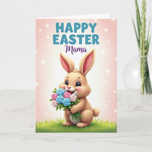 Happy Easter Mama Rabbit Card カード (正面)