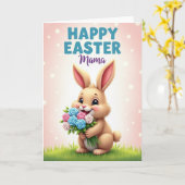 Happy Easter Mama Rabbit Card カード (黄色い花)