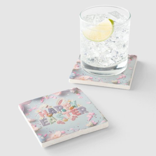 Happy Easter Metal ストーンコースター (横)