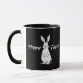 Happy Easter – Minimal Bunny Illustration - caneca マグカップ (左)
