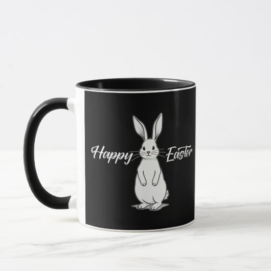 Happy Easter – Minimal Bunny Illustration - caneca マグカップ (左)