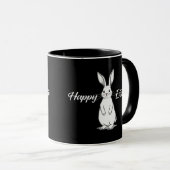 Happy Easter – Minimal Bunny Illustration - caneca マグカップ (正面右)