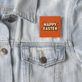 Happy Easter Modern Terracotta Typographic Pin 缶バッジ (インサイチュ)