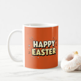 Happy Easter Modern Terracotta Typographic Quote  コーヒーマグカップ