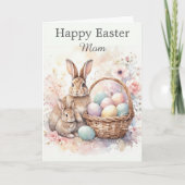 Happy Easter Mom Watercolor Folded Holiday Card シーズンカード (正面)