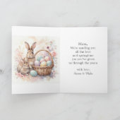Happy Easter Mom Watercolor Folded Holiday Card シーズンカード (内部)