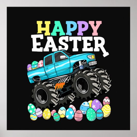 Happy Easter Monster Truck Easter Eggs ポスター (正面)