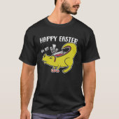 Happy Easter Oh No Holiday Dinosaur Trex Bunny Ear Tシャツ (正面)