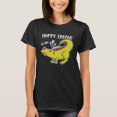 Happy Easter Oh No Holiday Dinosaur Trex Bunny Ear Tシャツ (正面)