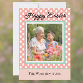 Happy Easter One Photo Peach and Aqua Easter Egg シーズンカード
