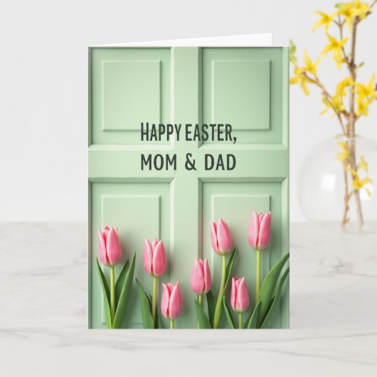 Happy Easter Parents Spring Card カード (黄色い花)