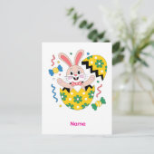 Happy Easter Party Bunny Popping Out シーズンポストカード (スタンド正面)
