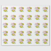 Happy Easter Party Bunny Popping Out ラッピングペーパー (フラット)