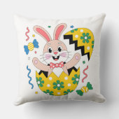 Happy Easter Party Bunny Popping Out of Egg  クッション (裏面)