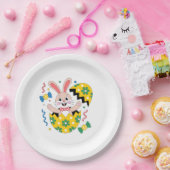 Happy Easter Party Bunny Popping Out of Egg  ペーパープレート (パーティー)