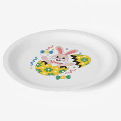 Happy Easter Party Bunny Popping Out of Egg  ペーパープレート (アングル)