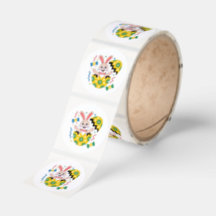 Happy Easter Party Bunny Popping Out of Egg 