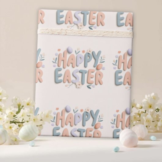 Happy Easter Pastel Wrapping Paper ラッピングペーパー