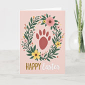 Happy Easter Paw Print Card カード (正面)