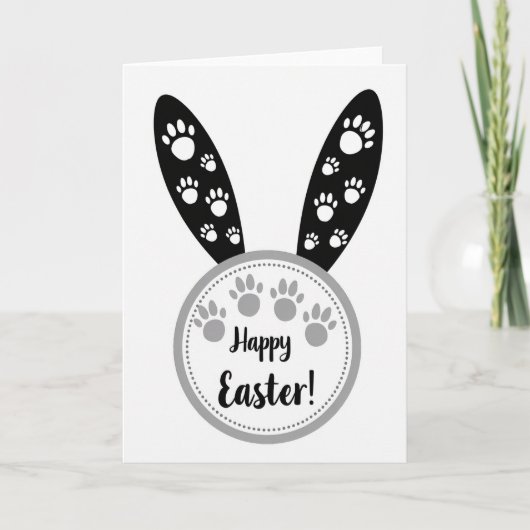 Happy Easter Paw Prints Card カード (正面)