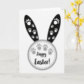 Happy Easter Paw Prints Card カード (黄色い花)