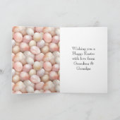 Happy Easter Peach Pink Eggs カード (内部)