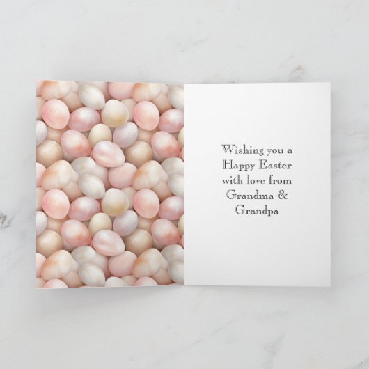 Happy Easter Peach Pink Eggs   カード (内部)