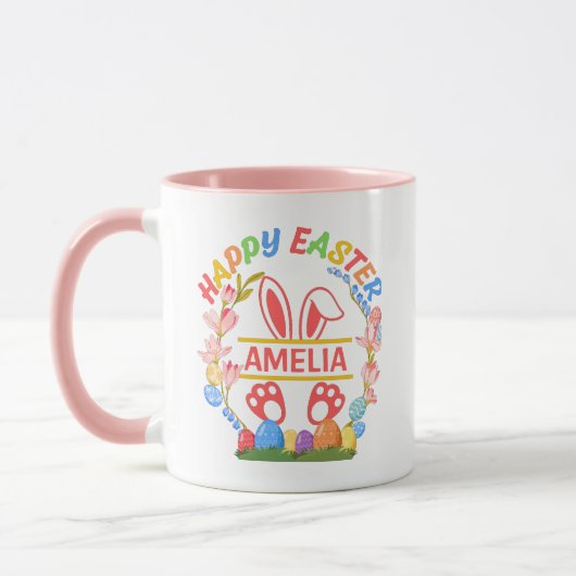 Happy Easter Personalized  マグカップ (左)