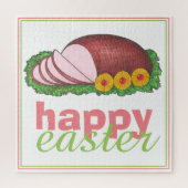 Happy Easter Pink Glazed Sliced Ham Platter ジグソーパズル (縦)