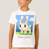 Happy Easter pixelart bunny shirt, Pixel Art  Tシャツ (正面)