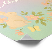 Happy Easter Poster | Pastel Bunny Wall Art ポスター (角)