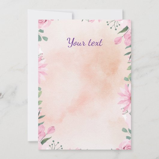 Happy Easter - purple egg with photo 招待状 (裏面)