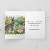 Happy Easter Rabbit and Holiday Eggs  カード (内部)