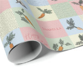 Happy Easter Rabbit & Carrot Square Pattern ラッピングペーパー (ロールコーナー)